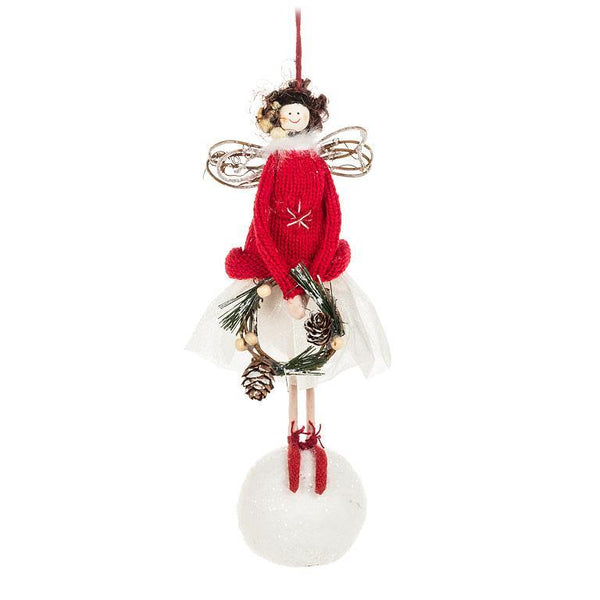 Angel on Snowball Ornament