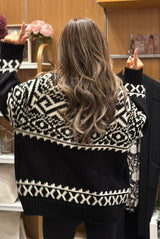 Fair Isle Knit Sweater Black