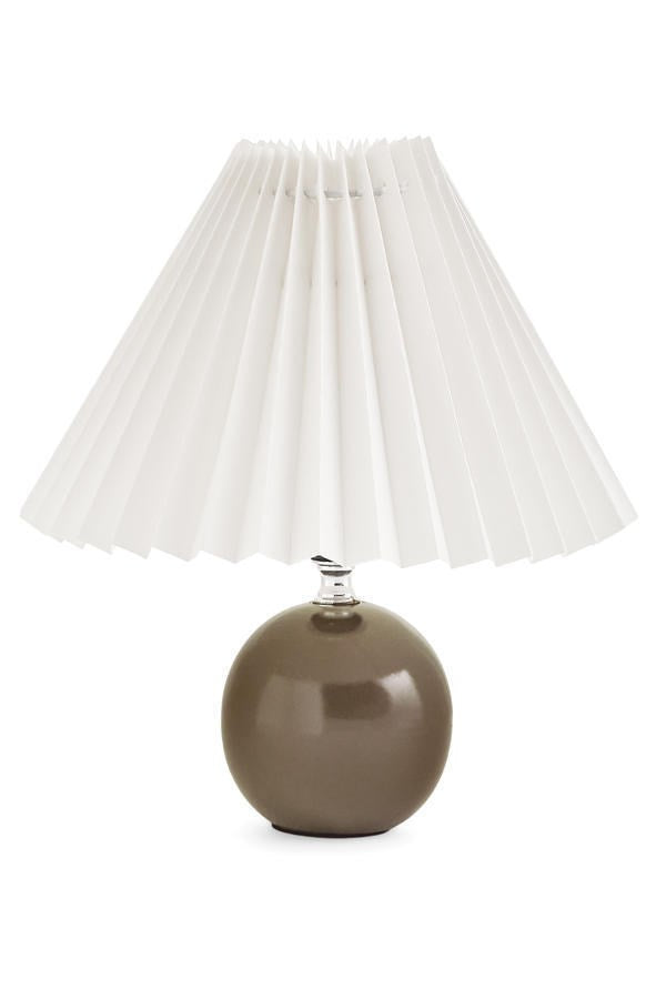 Ceramic Pleated Table Lamp – Dark Brown