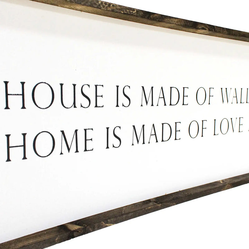 A House Is Made of Walls and Beams Wood Sign