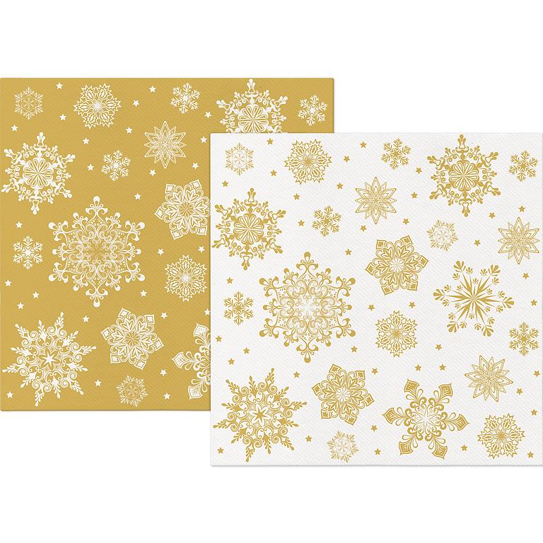 Reverse Snowflakes Dinner Napkins. Pack of 12
