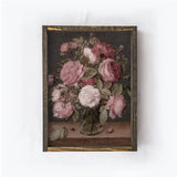 Vintage Floral Painting 8.5x7"