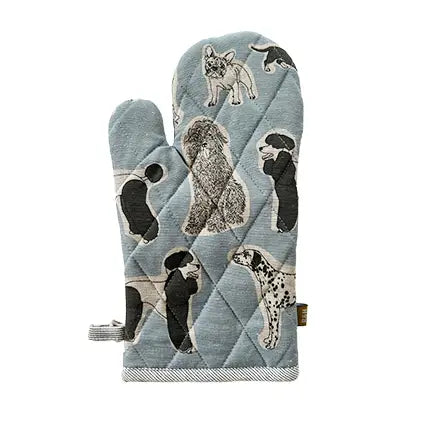 Oven Glove Dog Print Blue Haze