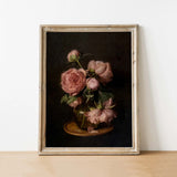 Moody Peonies Vintage Art Print 8x10"