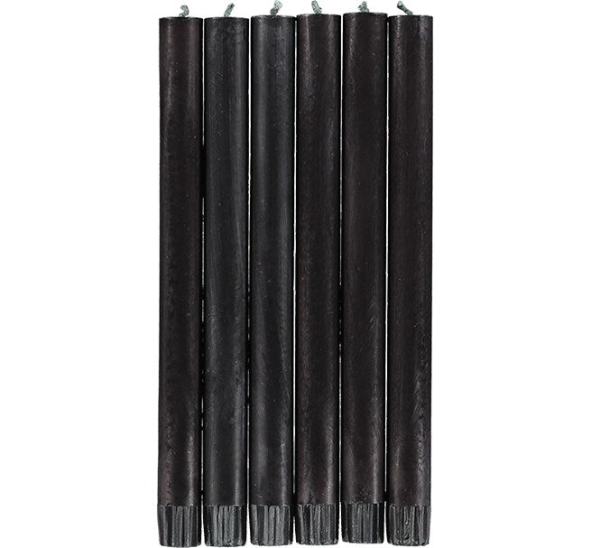 Solid Dinner Candle x6 Jet Black