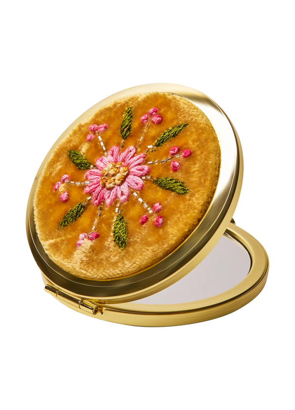 Embroidered Mirror - Mustard Flower