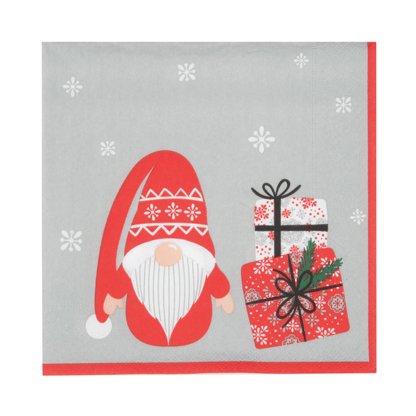 Lunch Napkin - Tomte with Gifts