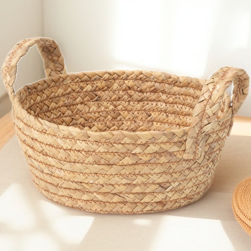 Water Hyacinth Round Gift Basket