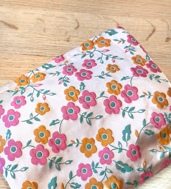 Zip Pouch, Vintage Pink flower