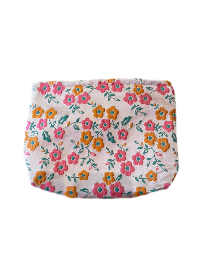 Zip Pouch, Vintage Pink flower