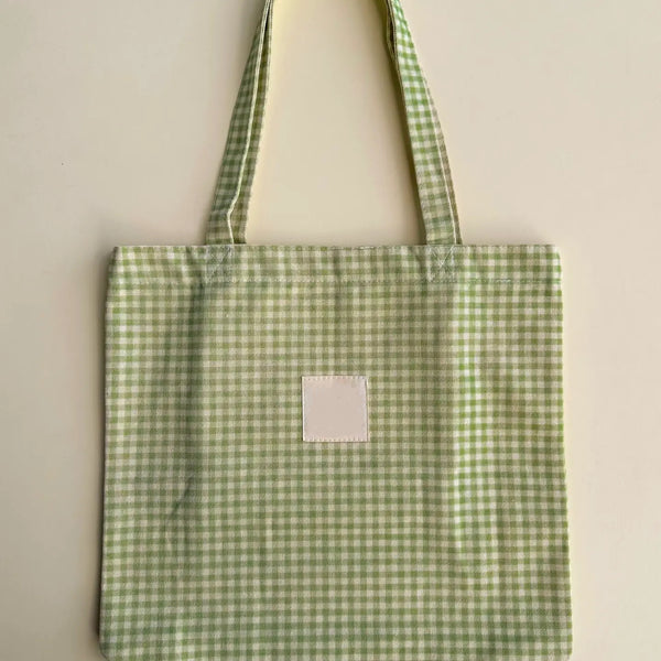 Sage Gingham Tote Bag