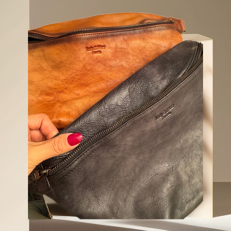 Sling Leather Bag with Cow Head