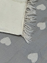 Fleece Lined Throw - Have A Heart -Grey