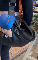 Sling Leather Bag with Cow Head Design