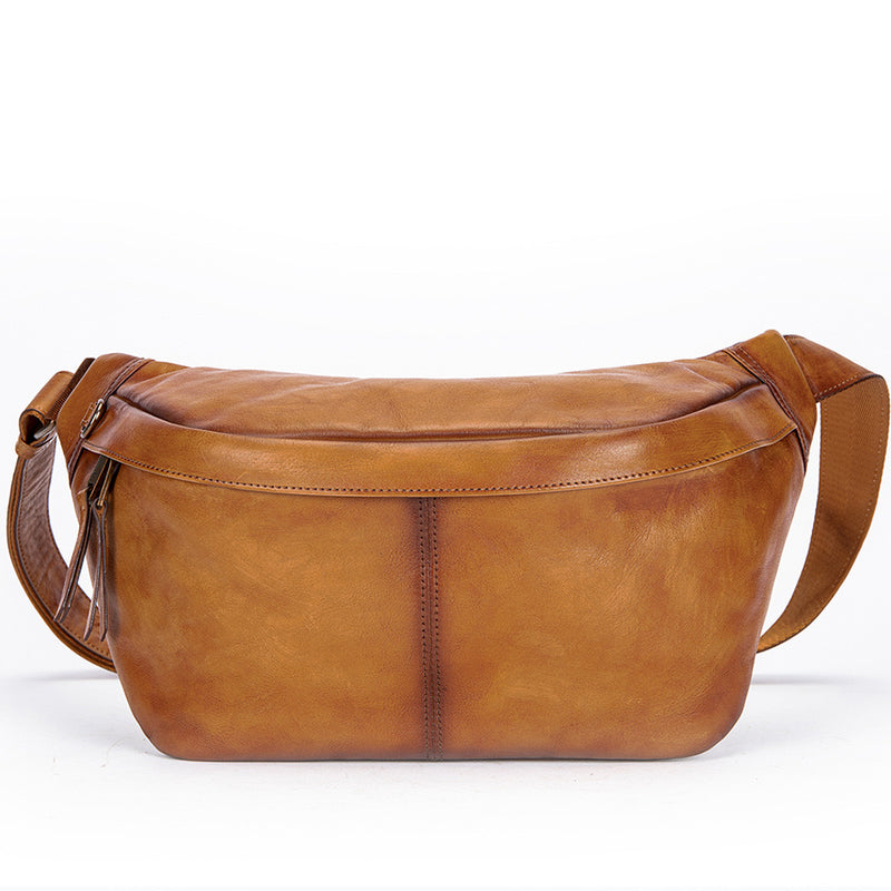 Sling Leather Bag with Cow Head Design LBR
