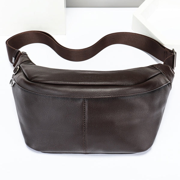Sling Leather Bag with Cow Head Design