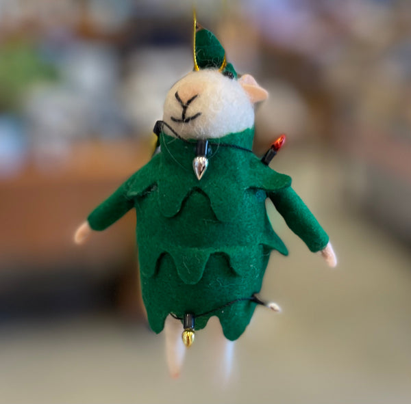 Mouse in Tree Suit Ornament