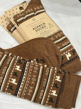 Alpaca Socks - Print - Caramel