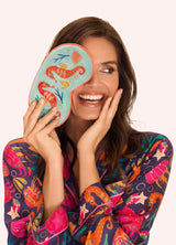 Sparkling Seahorse Luxury Velvet Eye Mask - Aqua