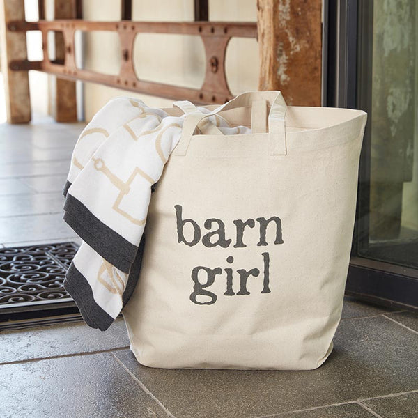 Face to Face Large Canvas Storage Tote - Barn Girl