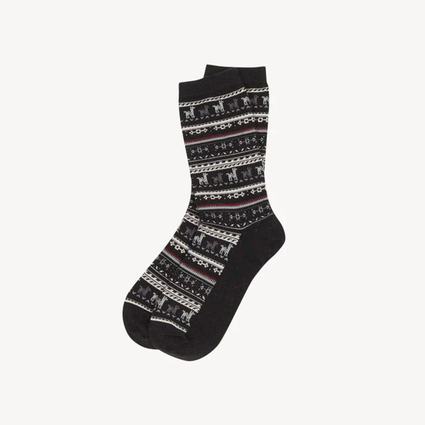 Print Alpaca Socks Grey