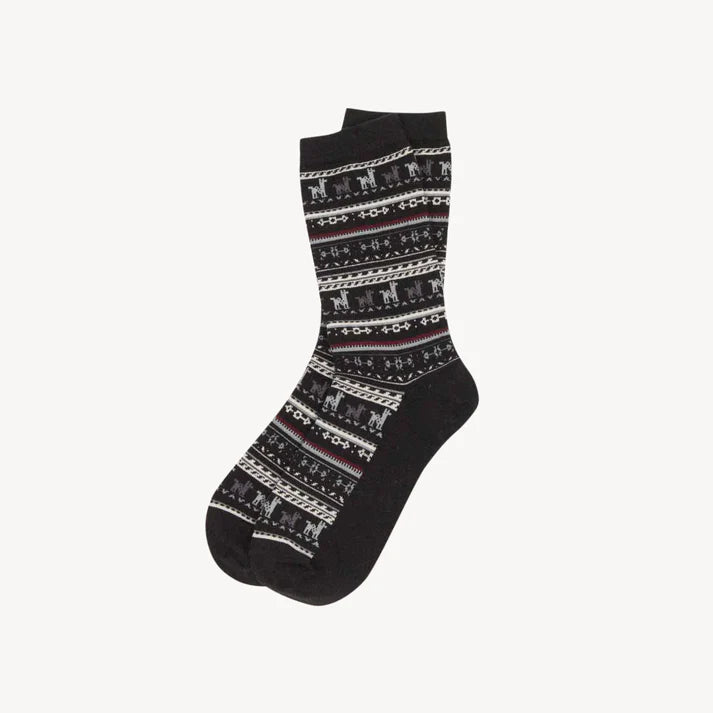 Print Alpaca Socks Grey
