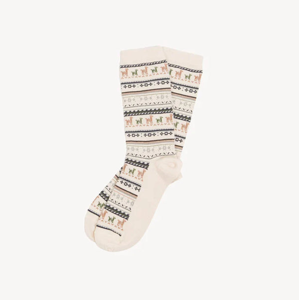 Alpaca Kids Socks - Print - White - 4-8Y
