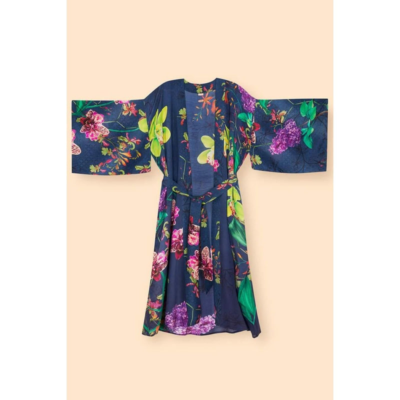 Exotic Evening in Ink Kimono Gown