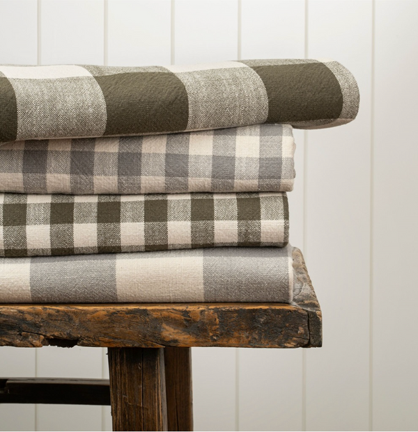 Somerset Gingham Tablecloth, Grey