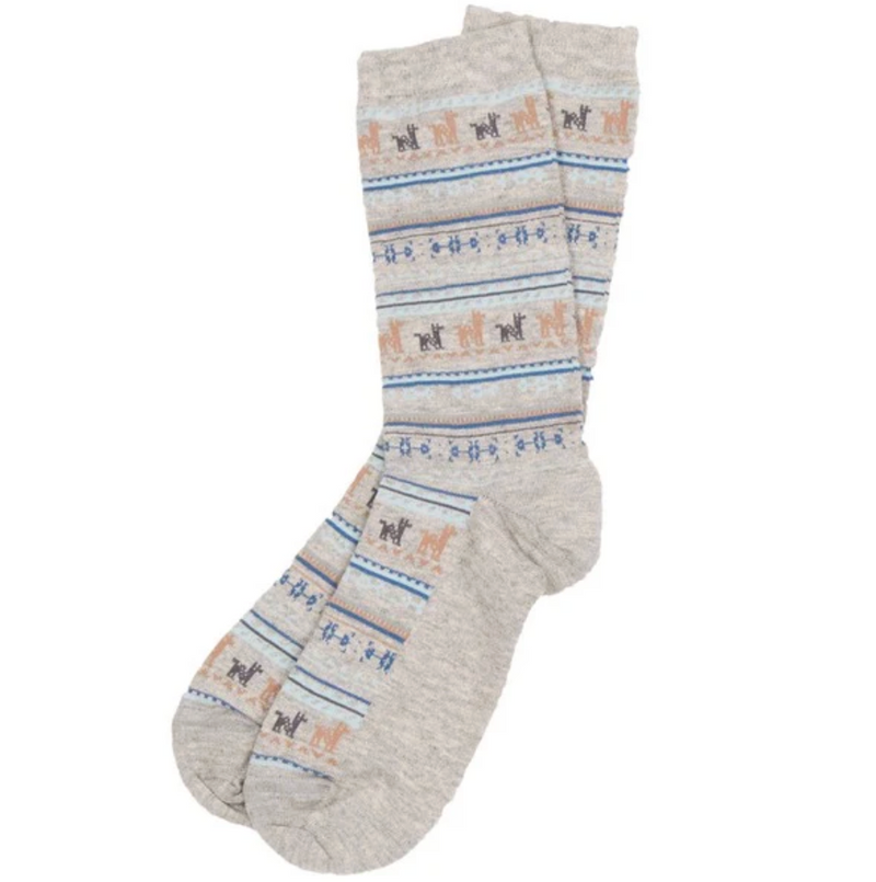 Print Alpaca Socks Grey