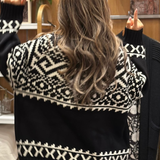 Fair Isle Knit Sweater Color Chestnut