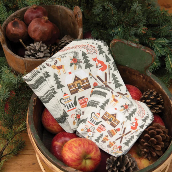 Cocktail Napkin - Winter Cabin