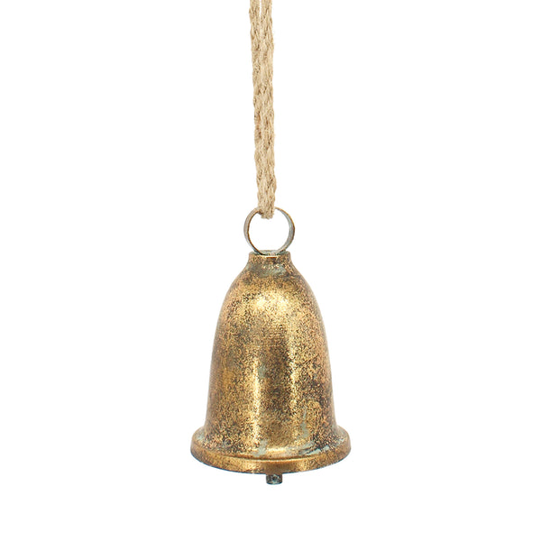 LIBERTY BELL 1PC 4" GOLDEN BRONZE W/ ROPE HANGER