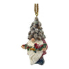 ORN GNOME RESIN RED/WHITE 4" FROSTED/GLITTER W/ CARDINAL