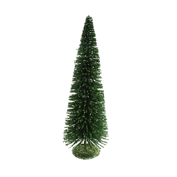 TREE BOTTLE BRUSH DARK GREEN 20" GLITTER TABLETOP