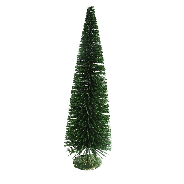 TREE BOTTLE BRUSH DARK GREEN 24" GLITTER TABLETOP