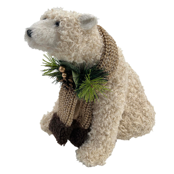 BEAR BEIGE SHERPA SITTING 9.5"x10