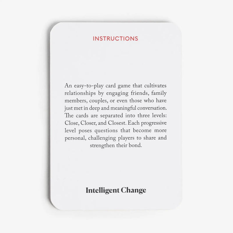 Get Closer Question Card Game - Bonding Conversation Starter