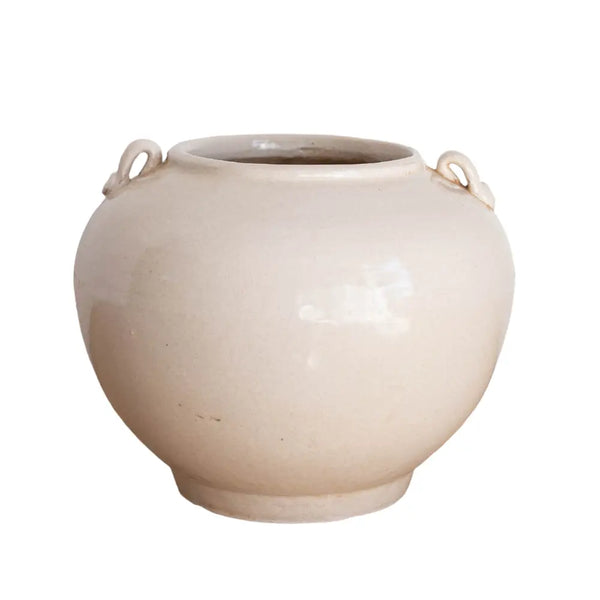 Cream Glazed Vintage Inspired Pot