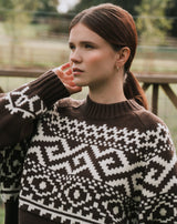Fair Isle Knit Sweater Color Burgundy