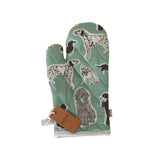 Oven Glove Dog Print - Aqua Storm