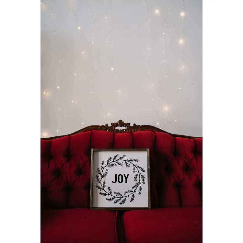 Joy Wreath Wood Sign