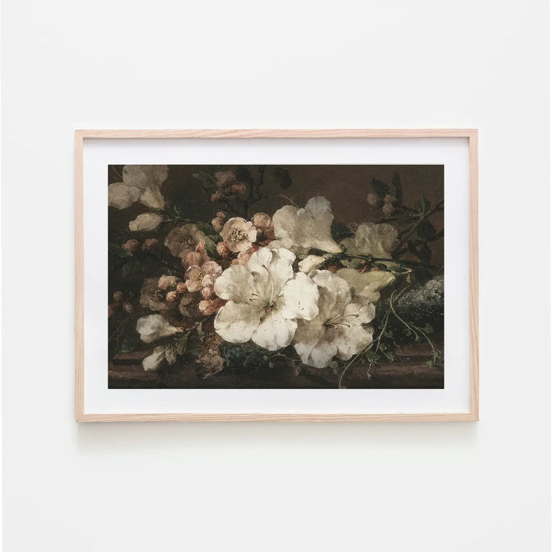 Moody Floral Art Print 8x10" with Frame