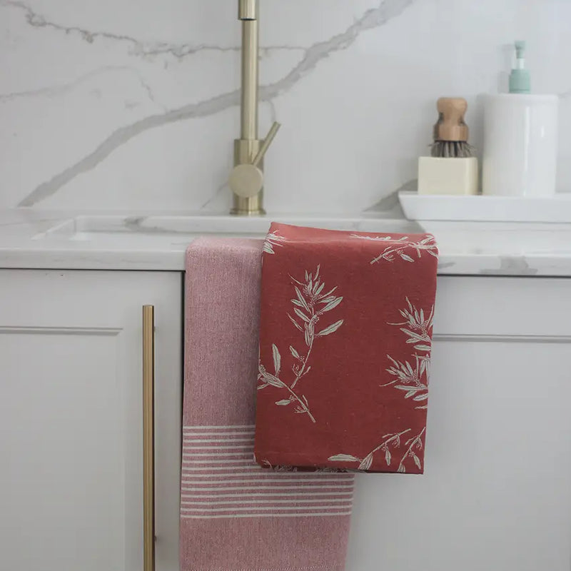 Tea Towels Set of Two, Cinnamon