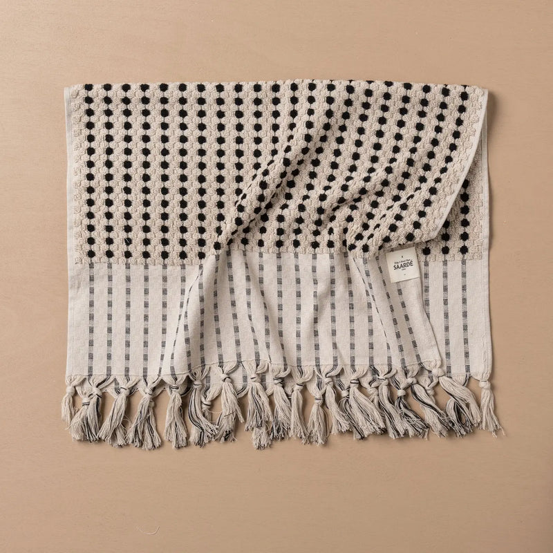 Chickpea Hand Towel| Stone/Black