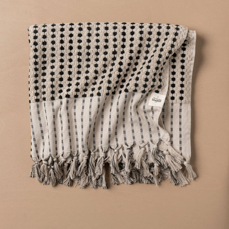 Chickpea Hand Towel| Stone/Black