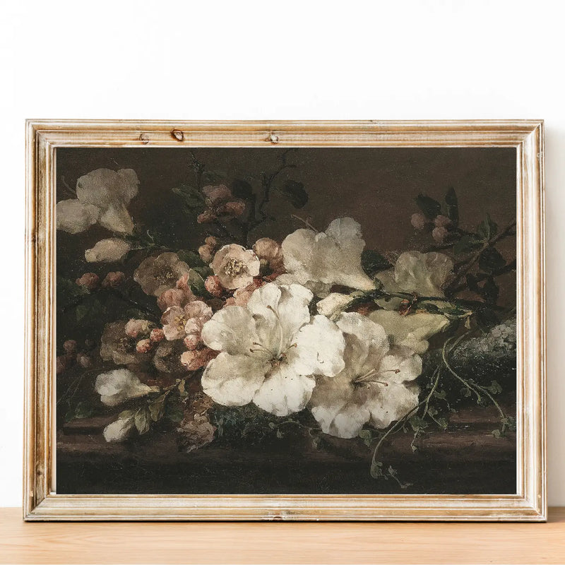 Moody Floral Art Print 8x10" with Frame