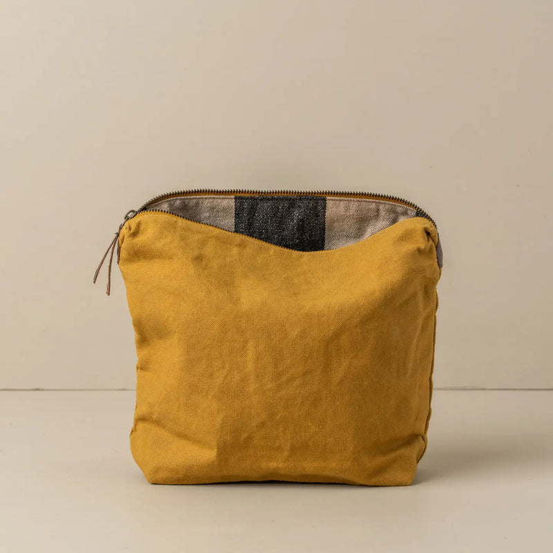 Journey Makeup Canvas Bag | Mustard