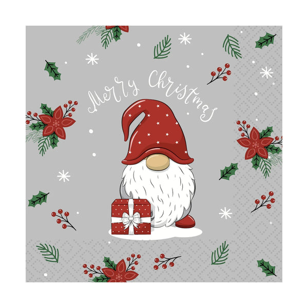 Tomte with Gift - Luncheon Napkin