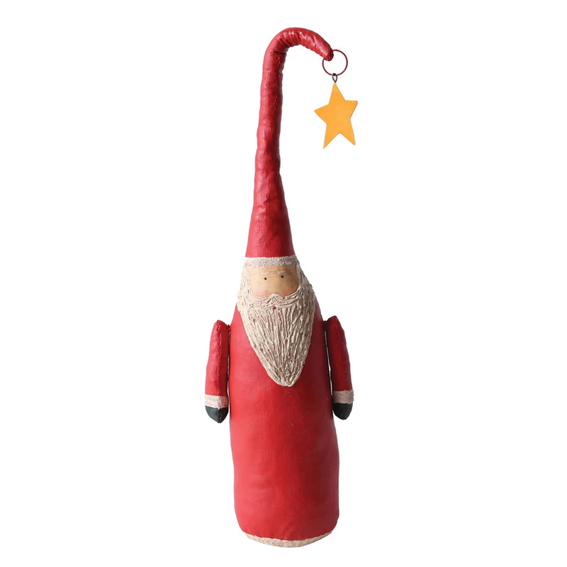 Hand-Painted Canvas Santa with Star Decoration